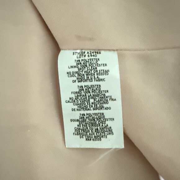 Betsy & Adam Women's Galaxy Glitter Pink Metallic Ballgown Size 8 Ruffle Formal - Picture 6 of 6